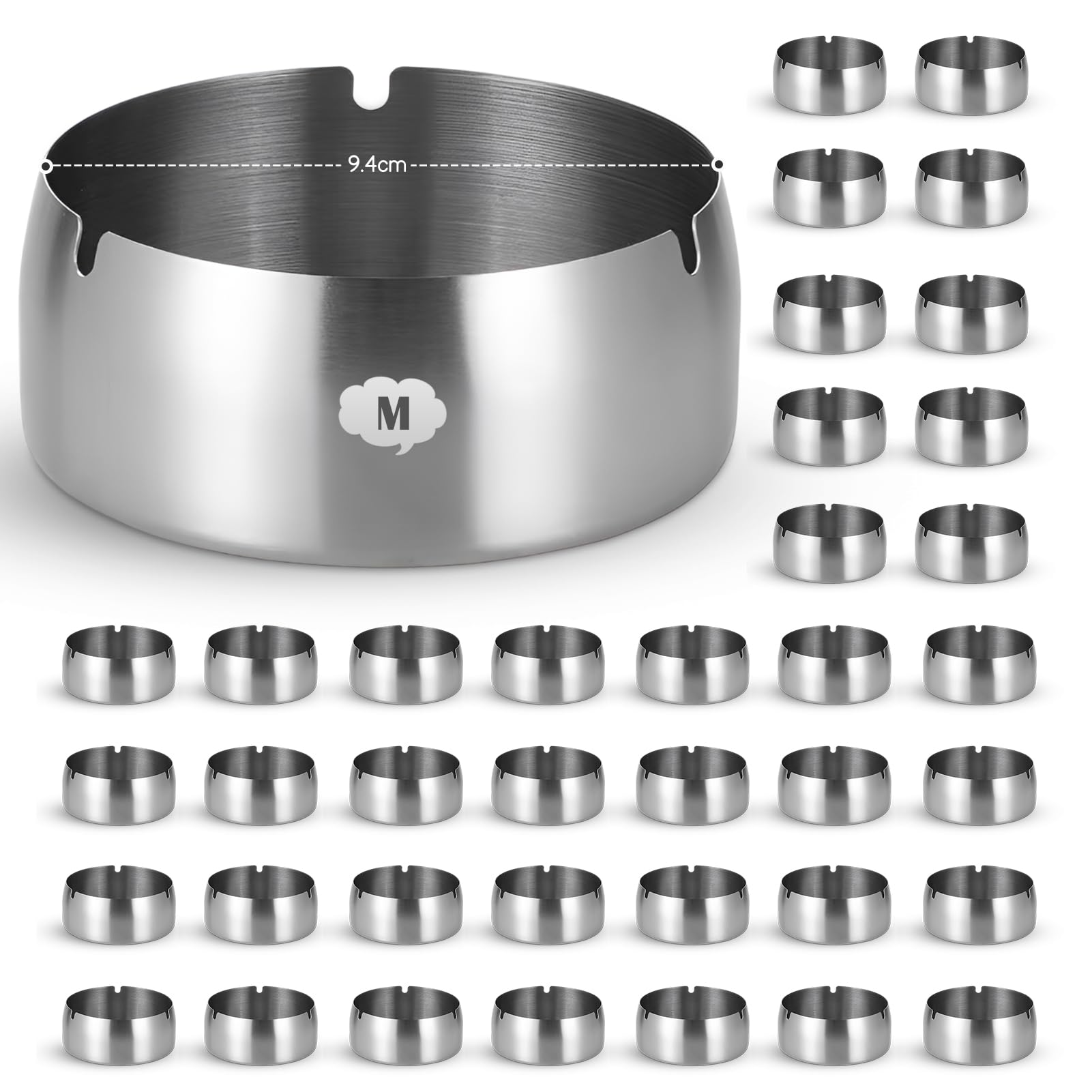 Amazon.co.jp: 灰皿 50個 業務用 ステンレス灰皿 小さい 防風灰皿卓上